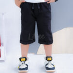 Celana Chino Pendek Anak Laki Laki Twill Stretch Hitam Lembut CT 008