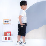 Celana Chino Pendek Anak Laki Laki Twill Stretch Hitam Lembut CT 008 - Image 9