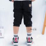 Celana Joger 3/4 Anak Laki Laki Hitam Katun Twill Stretch Lembut Stylish CT 010 - Image 3