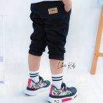 Celana Joger 3/4 Anak Laki Laki Hitam Katun Twill Stretch Lembut Stylish CT 010 - Image 5