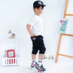 Celana Joger 3/4 Anak Laki Laki Hitam Katun Twill Stretch Lembut Stylish CT 010 - Image 4