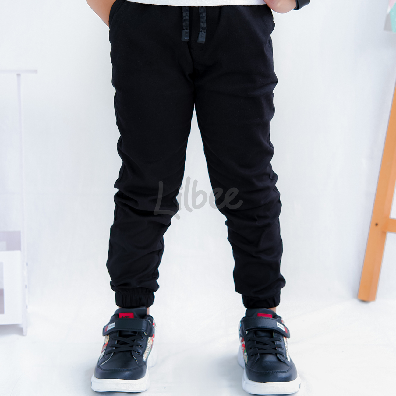Celana Joger Panjang Anak Laki Laki Katun Soft Twill Stretch Hitam - 1 Celana Joger Panjang Anak Laki Laki Katun Soft Twill Stretch Hitam CT 009 - Image 1