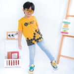 Kaos Anak Laki Laki Mustard Motif Sarang Lebah KL 011 - Image 2